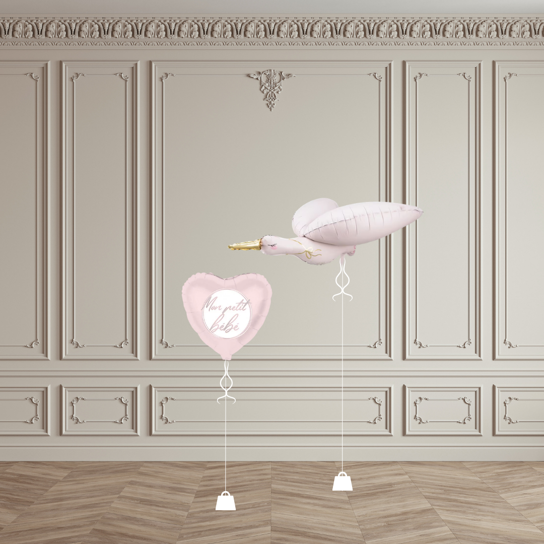Set Baby Shower & Naissance "La Cigogne Rose"